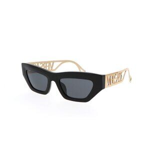 Versace Sunglasses VE4432  GB1/87 Black Gold Spell Out logo Cat Eye Anne Hathawa